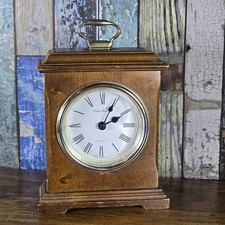 Vintage London Co Wooden Mantel Clock Quartz Roman Numerals Rustic Made Taiwan 