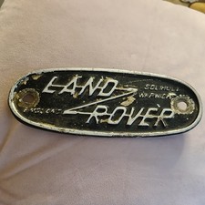 LAND ROVER SERIES TWO SOLIHULL WARWICKSHIRE ALUMINUM GRILL BADGE EMBLEM INSIGNIA