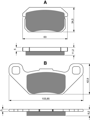 Brake disc pads - brake, r/h