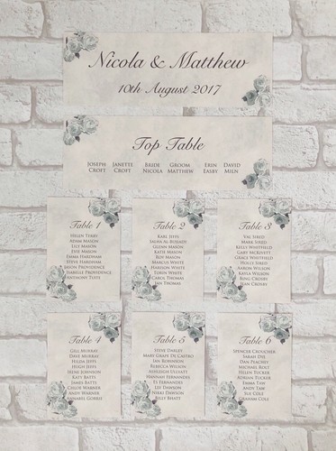 Wedding table plan - plan, cards
