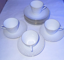 13pc Seltmann Weiden Bavaria Monika Gold Stripe Porcelain Cup Saucer Side Plates