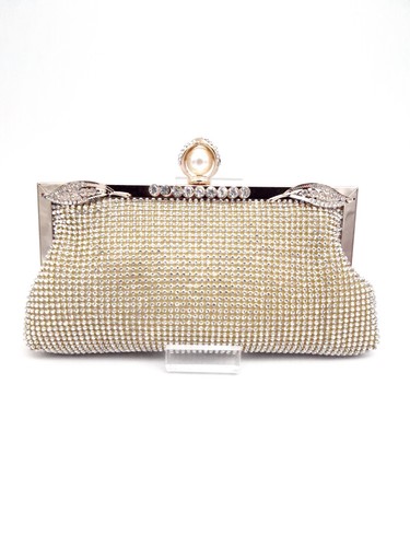 Gold rhinestone evening - gold, clutch