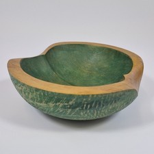 Turned Wooden Bowl Beech Water Stain Varnish & Wax Finish 20cm Wide