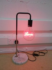 Modern Neon Love LED Bulb Table Lamp with Marble Base Red Light