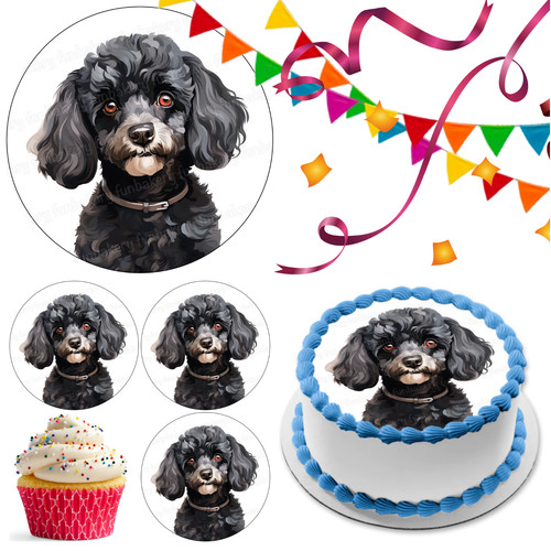Poodle dog cake topper party - poodle,