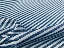 Candy Stripe Linen Fabric Light Cotton Material Ticking White Lines 150cm Wide