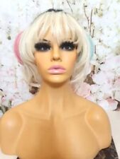 Birds of Prey Harley Quinn Pigtail Blonde Wig Fancy Dress Cosplay Suicide Squad