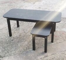 vidaXL 2 Piece Coffee Table Set,Black Solid Wood Pine.