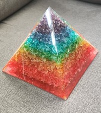 5G EMF Large Orgone Pyramid Crystal Reiki Energy Chakras Healing Christmas Gift