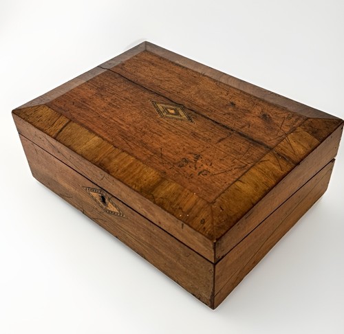 Antique inlaid wooden writing - antique,