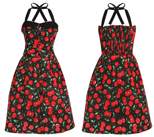 Ladies 1950s dress - 1950s, cherry