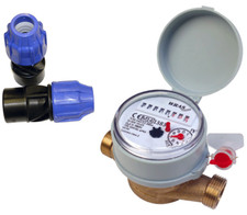 Single-Jet Cold Water Meter 3/4" BSP (20mm) with MDPE Fittings :: Home, Industry