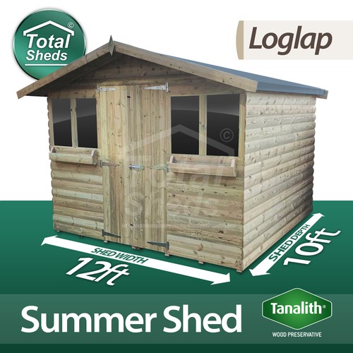 12x10 garden shed summer house - 12x10,
