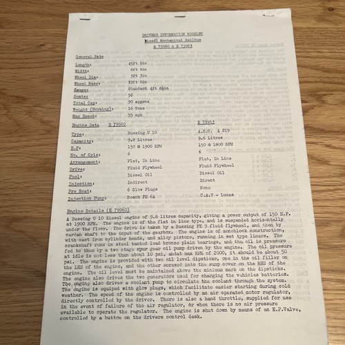 Driver information booklet - information,