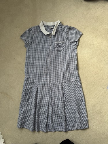 Girls blue gingham school - girls,