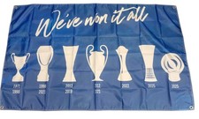 CHELSEA WE’VE WON IT ALL 2025 FOOTBALL EUROPEAN FLAG 5x3FT FREE 48 HOUR UK POST