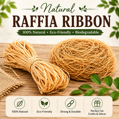 Natural raffia ribbon - raffia,