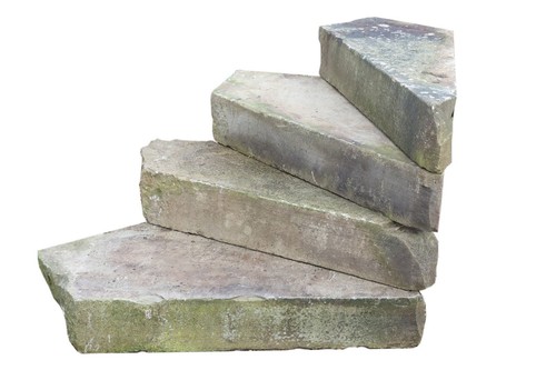 Antique yorkstone spiral - antique, step