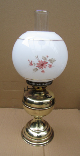 Vintage brass oil lamp with - vintage,