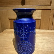 Vintage Portmeirion blue Totem Vase or storage jar 15.5cm tall