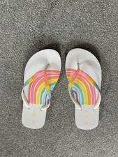 Next Girls' Rainbow Flip Flops – UK Size 2 – Summer Holiday Beach Sandals