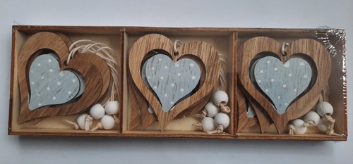 Small wooden hanging - wooden, hearts