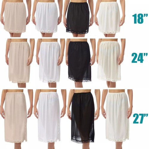 Womens lace trim half slip - trim,