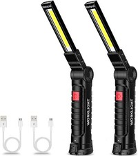 2PCS Rechargeable LED Magnetic Work Light Cordless COB Inspection Lamp Torch USB