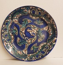 Rare Arts & Crafts Ceramic Lustre Plate/Charger- John Pearson. Mythical birds.