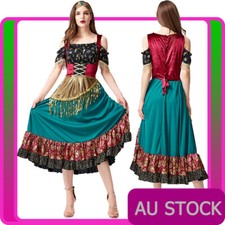 Ladies Gypsy Girl Fortune Teller Costume Womens Mystic Fancy Dress Plus Size