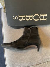 Women’s Black Leather Ankle Boots Size 6 Used Excellent Condition with Box