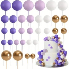 20Pcs Balls Cake Topper Decorations DIY Insert Cake Decoration for Wedding Party