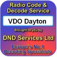 VDO Dayton  Radio Code Decode Unlock Codelocked Service