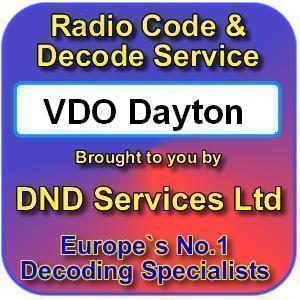 Vdo dayton radio code - vdo,