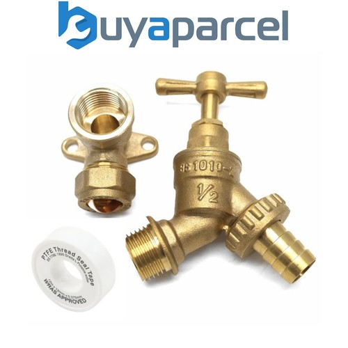 Garden outside tap - kit, brass