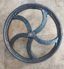 ANTIQUE VICTORIAN HEAVY DUTY CAST  IRON 5 SPOKE WHEELBARROW  WHEEL