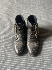 Office Women’s Chloe Susanna Toga Pulla Style Black/Gold Studded Ankle Boots