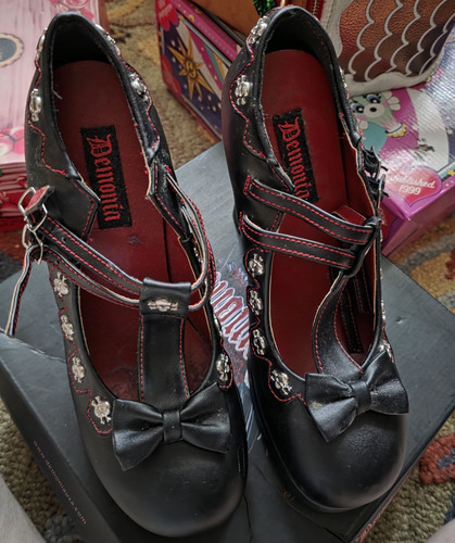Demonia black mary jane high - mary,