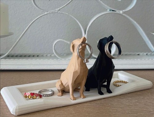 Two dog ring holder - two, with