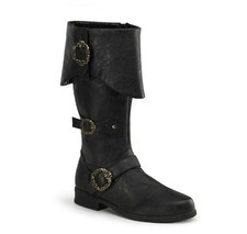 Black Medieval Knight King Arthur Elizabethan Period 16th Century Mens Boots