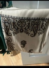 Beige Shawl Scarf With Brown