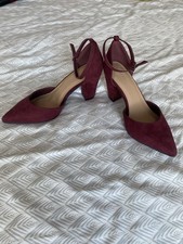 Ladies Burgundy Suede Shoes 5 Matalan