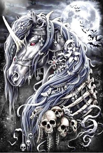 Gothic unicorn horse - gothic,