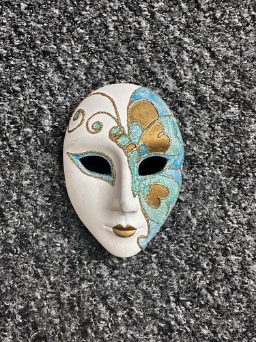 Blue glitter ceramic - ceramic, mask
