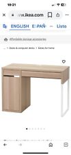 MICKE Desk, white stained oak