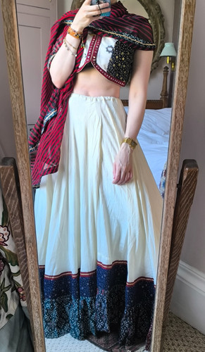 White patchwork cotton blend - white,