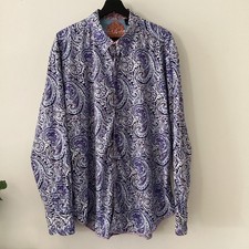 Men’s Robert Graham Purple Paisley Shirt, UK Size XXL, Good Condition