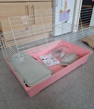 Ferplast Indoor Guinea Pig Cage Hutch Medium 100 + Accessories Bottle Bowl Home