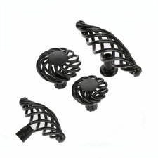 5 x Black Vintage Door Knobs -