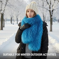 Women Faux Fur Scarf Long